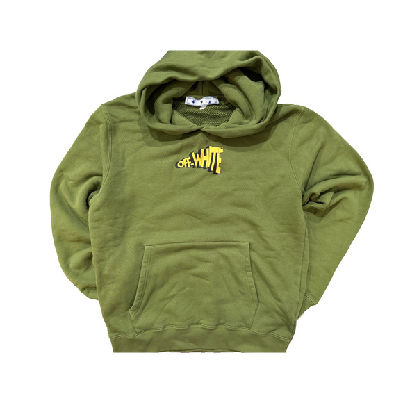 Off-White Other - Off-White Hoodie Sweatshirt Mens LG Green Cracked Arrows Graphic Streetwear NEW